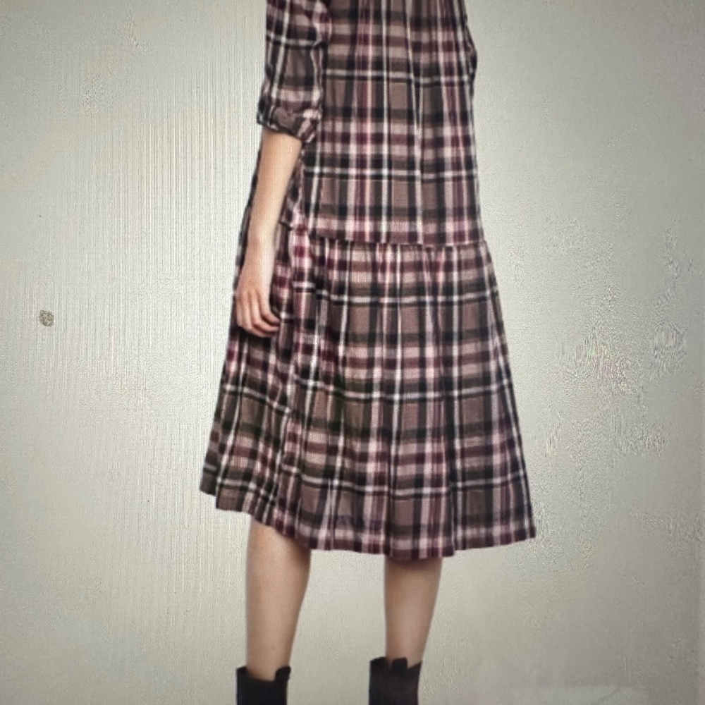 Zara Plaid Midi Dress - Picture 2 of 9